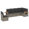 vidaXL 6-tlg. Garten-Sofagarnitur mit Kissen Grau Poly Produktbild-Vorschau 1