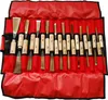 A set of 20 wood carving tools laid out in a red roll-up case. Produktbild-Vorschau