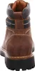 The back view of a brown leather boot with a black sole. Voir les images du produit