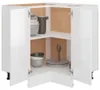 vidaXL Eckunterschrank Lyon Hochglanz-Weiß 75,5x75,5x81,5 Produktbild-Vorschau 4