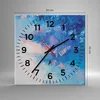 Wanduhr - Quadrat - Glasuhr - Abstraktion blau gemalt - Produktbild-Vorschau 3