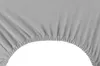 A close-up of a grey fitted sheet with elastic gathering. Produktbild-Vorschau