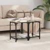 vidaXL Couchtische mit Glasplatte 2 Stk. Transparent Produktbild-Vorschau 3
