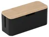 Relaxdays Kabelbox für Steckdosenleiste, Bambus, Deckel, Produktbild-Vorschau 1