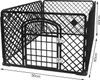 A black plastic pet playpen with a gate, shown with dimensions indicated. Náhľad obrázku produktu