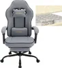 A gray gaming chair with a detail image of pocket springs. Produktbild-Vorschau