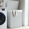 vidaXL Kosz na pranie z pokrywą biały 46x33x60 cm z Podgląd zdjęcia produktu 2