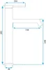 A technical drawing of a faucet with dimensions indicated. Náhled obrázku produktu