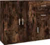 vidaXL Příborník kouřový dub 91x29,5x75 cm výrobek ze dřeva Náhled obrázku produktu 2