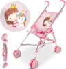 Malplay Puppenwagen Klappbarer leicht Rosa Kinderwagen Produktbild-Vorschau 1