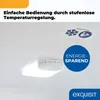Close-up of a refrigerator's internal temperature control dial and marketing labels. Produktbild-Vorschau