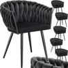 Set Esszimmerstuhl Astano Samt, Knotendesign - schwarz, 6er Produktbild-Vorschau 1