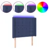 vidaXL LED Kopfteil Blau 83x16x118/128 cm Stoff - LED Produktbild-Vorschau 2