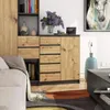 Schmale Kommode SAVRILA – Grau/Artisan Eiche Produktbild-Vorschau 4