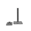 Two metal post supports are shown against a white background. One is a base plate with a nut attached, and the other is a base plate with a threaded rod extending upwards. Produktbild-Vorschau