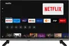 A smart TV screen displaying a user interface with various app icons and content previews. Produktbild-Vorschau