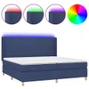 vidaXL Boxspringbett mit Matratze & LED Blau 200x200 cm Produktbild-Vorschau 1