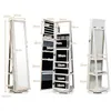 Three views of a white jewelry cabinet with dimensions labeled in centimeters. Voir les images du produit
