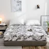 CANDeal 3 Pieces White Marble Printed Double Bed Sheet Set, Produktbild-Vorschau 2
