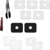 A collection of kitchen tongs, a paring knife, and several square filters with circular cutouts. Náhled obrázku produktu