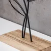 2er Set Deko Aufsteller Draht Blume Metall Holz Schwarz Produktbild-Vorschau 7