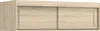 A front view of a light wood-colored cabinet with two sliding doors and silver handles. Náhled obrázku produktu