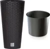 Prosperplast Rato Tubus vaso da fiori con inserto marrone Anteprima dell’immagine prodotto 11