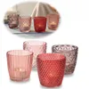 LS-LebenStil 4´er Set Glas Teelichthalter Retro Rosa Rose Produktbild-Vorschau 1