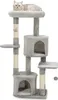 lionto Katzen Kratzbaum 115 cm, stabiler Kletterbaum mit 3 Produktbild-Vorschau 1