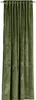 A green velvet curtain hanging vertically against a white background. Produktbild-Vorschau
