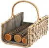 Kobolo Holztrage Holzkorb für Kaminholz eckig - Rattan grau Produktbild-Vorschau 1