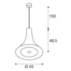 SLV Bato 45 LED Pendelleuchte Schwarz, Messing SLV 1001350 Produktbild-Vorschau 5