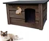 QLS Katzenhaus aus Holz 60x44cm Isoliert Palisander Produktbild-Vorschau 1