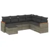 vidaXL 7-tlg. Garten-Sofagarnitur mit Kissen Grau Poly Produktbild-Vorschau 1