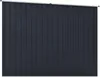 A dark gray metal shed wall with vertical paneling, presented against a white background. Produktbild-Vorschau