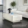 Table basse LASLEY avec pied - Aspect travertin, 120 x 60 x Voir les images du produit 7