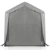 A grey tarp shelter with the front opening exposed. Náhled obrázku produktu