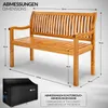 tillvex® panca da giardino in legno marrone chiaro 125 cm / Anteprima dell’immagine prodotto 5