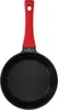 A frying pan with a red handle is shown from a top-down perspective. Anteprima dell’immagine prodotto