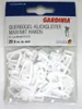 A package of white plastic curtain gliders with hooks. Náhled obrázku produktu