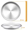 HaWare 2 pezzi vassoio per pizza in acciaio inox rotondo Anteprima dell’immagine prodotto 2