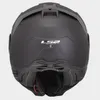 Rear view of a black motorcycle helmet. Voir les images du produit