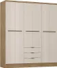 Kleiderschrank mit 6 Türen & 3 Schubladen - 180 cm - Beige Produktbild-Vorschau 1