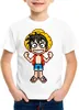 style3 Pixel Luffy Kinder T-Shirt strohhut pirat one Produktbild-Vorschau 1