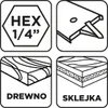 Zestaw frezów płaskich do drewna GRAPHITE, 6-częściowy, Podgląd zdjęcia produktu 6