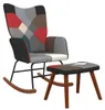 vidaXL Hojdacie kreslo so stoličkou Patchwork Fabric Náhľad obrázku produktu 8