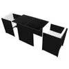 vidaXL 3-tlg. Bistro-Set mit Auflagen Poly Rattan Schwarz Produktbild-Vorschau 3
