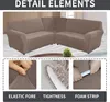 Topchances Velvet Sofa Cover L Shape 5 Seater Corner Sofa Náhled obrázku produktu 9