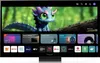 A smart TV displaying a colorful interface with various app icons and a cartoon dragon image. Produktbild-Vorschau