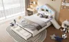 Kinderbed 140x200 cm, beige, gestoffeerd huisbed met Productafbeelding-voorbeeld 11